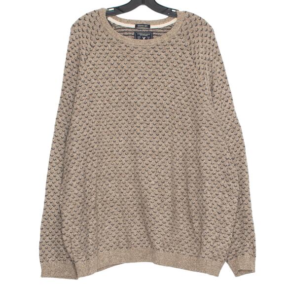 American Eagle Mens Sweater Wool Blend Seriously Soft Grandpa Brown Size XXL IZ - Picture 1 of 5